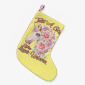 一角獣を愛する女の子 スモールクリスマスストッキング (正面 (吊り時))