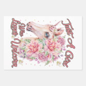 一角獣を愛する女の子 ラッピングペーパーシート (正面3)