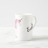 一角獣カスタムパーソナライズされた ボーンチャイナマグカップ (正面右)