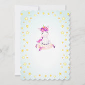 一角獣カラフル少女子供誕生パーティー 招待状 (裏面)