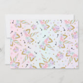 一角獣サンキューカードピンク金ゴールド魔法ユニコーン サンキューカード (裏面)