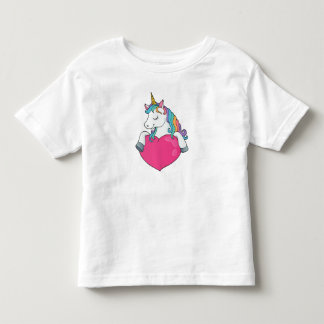 一角獣ハート トドラーTシャツ
