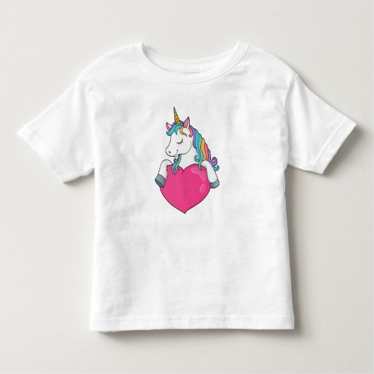 一角獣ハート トドラーTシャツ (正面)