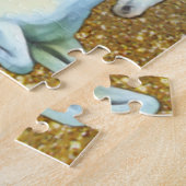 一角獣パーソナライズされた金ゴールドキッズプレゼント ジグソーパズル (側面)