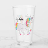 一角獣パーソナライズされた飲みガラス タンブラーグラス (正面)