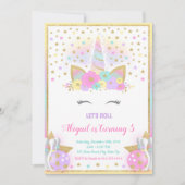 一角獣ボーリング招待状、一角獣パーティー、ボーリング 招待状 (正面)