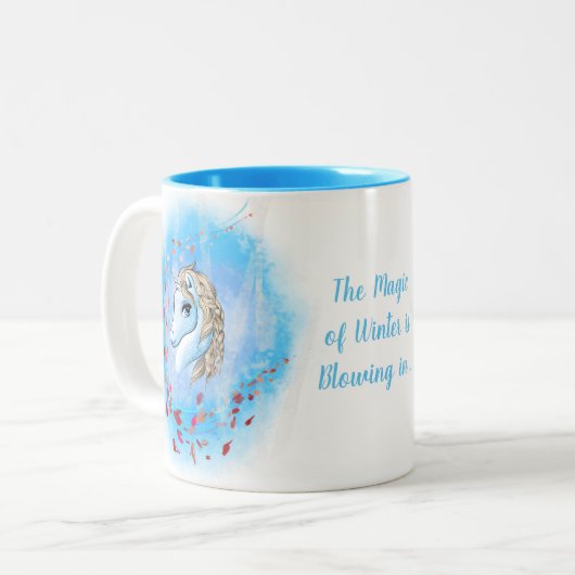 一角獣マグギフト-冬をテーマに ツートーンマグカップ (正面左)