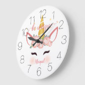 一角獣ユニークフローラ ラージ壁時計 (傾斜)