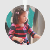 一角獣冠可愛い女の子写真クリスマス オーナメント (裏面)