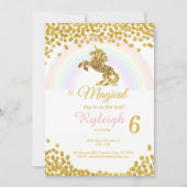 一角獣招待状金ゴールド 招待状 (正面)