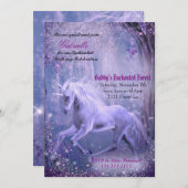 一角獣招待状、一角獣誕生日招待状 招待状 (正面/裏面)