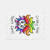 一角獣熱狂する毛は嫌気におもしろいだ フリースブランケット (正面(横))