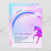 一角獣虹彩グリッタースターズ魔法 招待状 (正面/裏面)