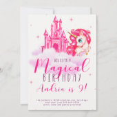 一角獣誕生日の招待状 招待状 (正面)