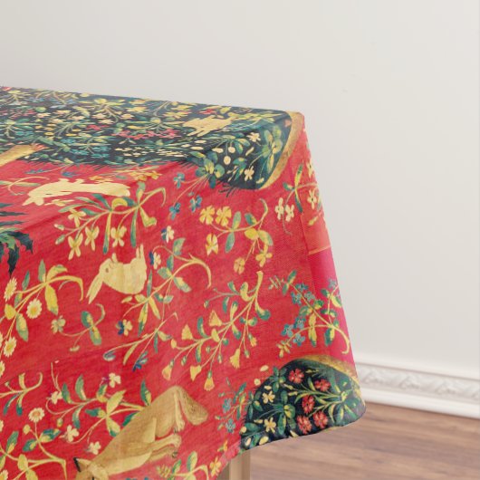 一角獣，ファンタジーの花，動物，フローラ  テーブルクロス (インサイチュ)