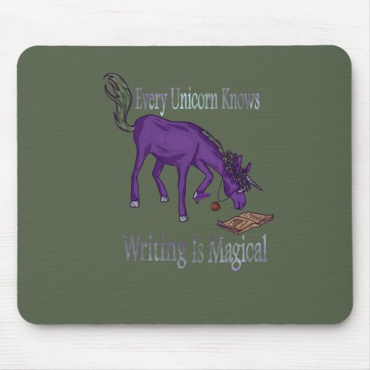 一角獣(ユニコーン書)は誰でも不思議だと知っている マウスパッド (正面)