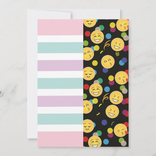 一角獣(ユニコーン)と絵(えも)字(じ)の少年が誕生日双生児のおもしろい 招待状 (裏面)