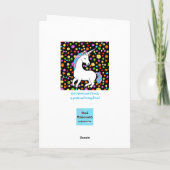 一角獣(ユニコーン)と花誕生日カード カード (裏面)