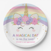 一角獣（ユニコーン）の誕生日パーティー虹かわいい