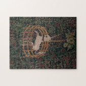 一角獣(ユニコーン)狩り中世アート-ガードで一角獣(ユニコーン)の休憩所 ジグソーパズル (横)