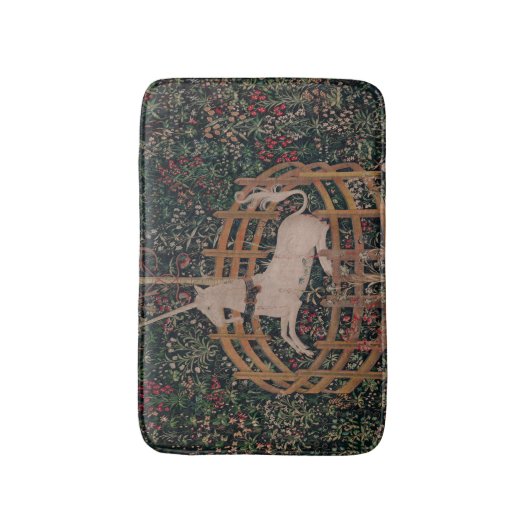 一角獣(ユニコーン)狩り中世アート-ガードで一角獣(ユニコーン)の休憩所 バスマット (正面縦)