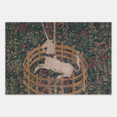一角獣(ユニコーン)狩り中世アート-ガードで一角獣(ユニコーン)の休憩所 ラッピングペーパーシート (正面3)