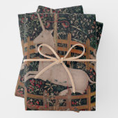 一角獣(ユニコーン)狩り中世アート-ガードで一角獣(ユニコーン)の休憩所 ラッピングペーパーシート (インサイチュ)