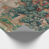 一角獣（ユニコーン）狩り中世アート-一角獣（ユニコーン）が発見される ラッピングペーパー (角)