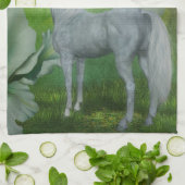 一角花とユリの花 キッチンタオル (折り畳み)