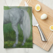 一角花とユリの花 キッチンタオル (四つ折り)