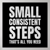 一貫性のある小さなステップのモチベーション ポスター (正面)