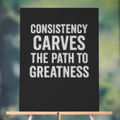 一貫性は偉大への道を切り開く – モチベーション アクリルサイン (ニュートラル)