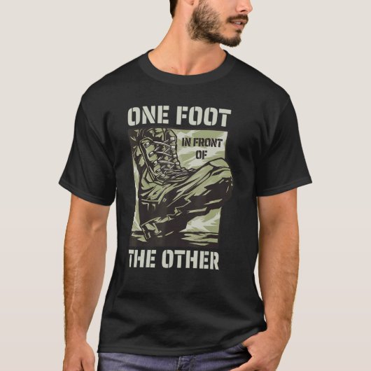 一足が他の軍隊スローガンの前に Tシャツ (正面)