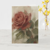 "一輪のバラの油絵"グリーティングカード カード (黄色い花)
