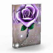 一輪の紫のバラ フォトブロック (左)
