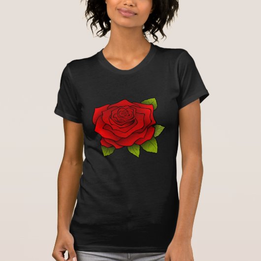 一輪の赤いバラ Tシャツ (正面)