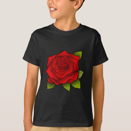 一輪の赤いバラ Tシャツ (正面)