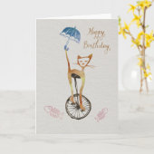 一輪予測できな車の誕生日カードの猫 カード (黄色い花)