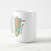 一輪車おもしろいに乗る猫トリックタビー コーヒーマグカップ (正面左)