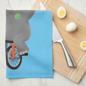 一輪車おもしろいの可愛いサイのジャグリング キッチンタオル (四つ折り)