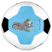 一輪車おもしろいの可愛いサイのジャグリング サッカーボール (回転)