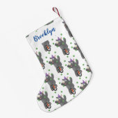 一輪車おもしろいの可愛いサイのジャグリング スモールクリスマスストッキング (裏面 (吊り時))