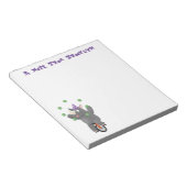 一輪車おもしろいの可愛いサイのジャグリング ノートパッド (アングル)