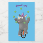 一輪車おもしろいの可愛いサイのジャグリング フードラベル (シングルラベル)