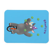 一輪車おもしろいの可愛いサイのジャグリング マグネット (横)