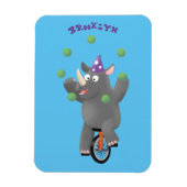 一輪車おもしろいの可愛いサイのジャグリング マグネット (縦)