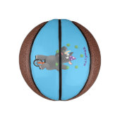 一輪車おもしろいの可愛いサイのジャグリング ミニバスケットボール (縦)