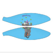 一輪車おもしろいの可愛いサイのジャグリング ミニバスケットボール (パネル)