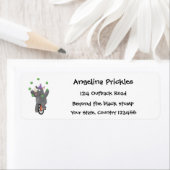 一輪車おもしろいの可愛いサイのジャグリング ラベル (インサイチュ)