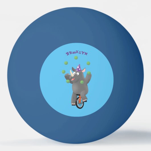 一輪車おもしろいの可愛いサイのジャグリング 卓球ボール (正面)